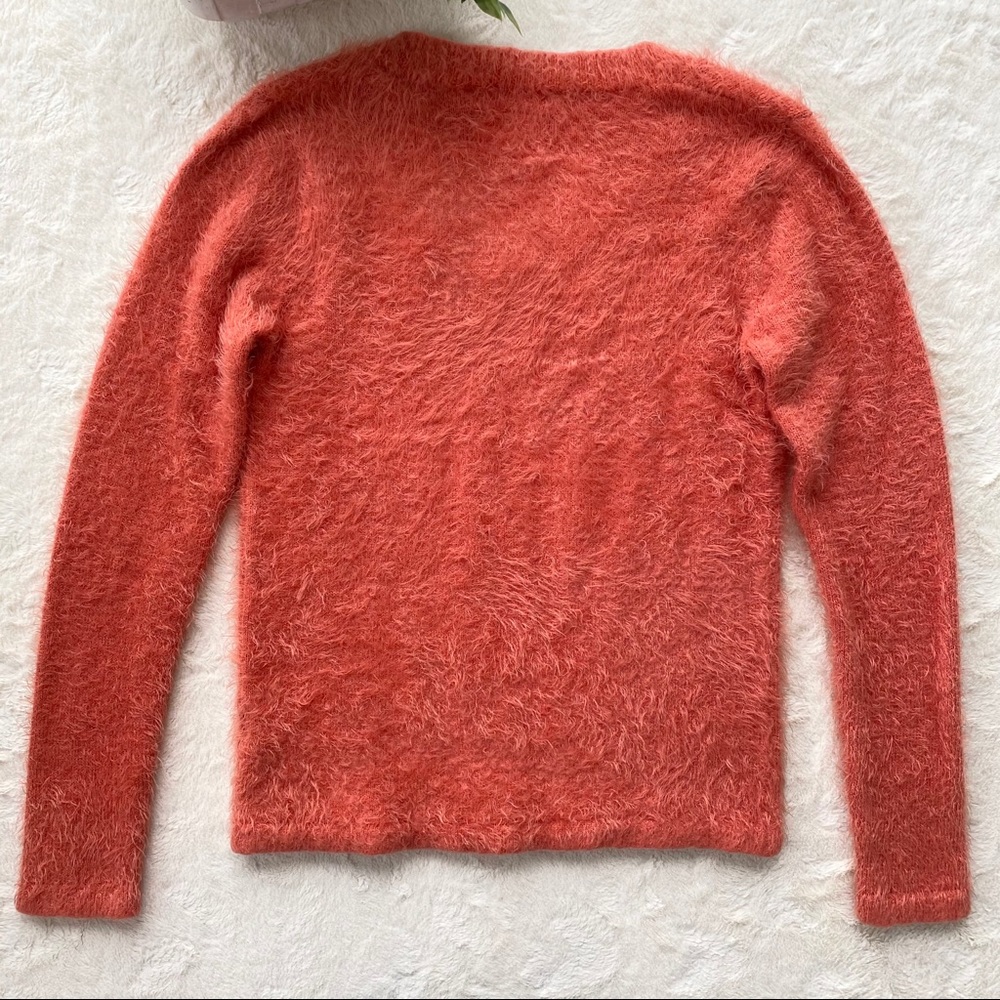 Evy’s tree Ruthie orange eyelash v neck sweater XS - Picture 3 of 13